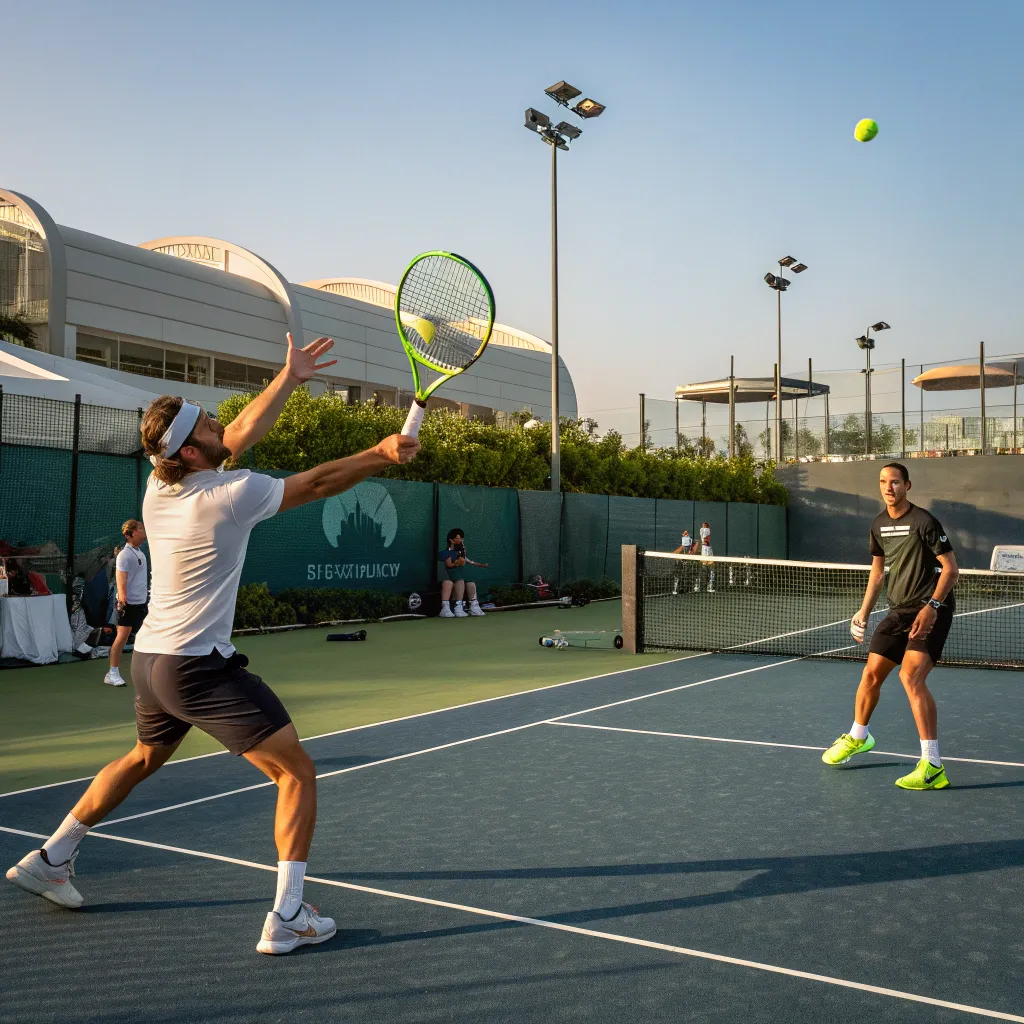 Advanced tennis training session